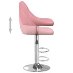 Tabourets de bar lot de 2 rose velours – Image 6