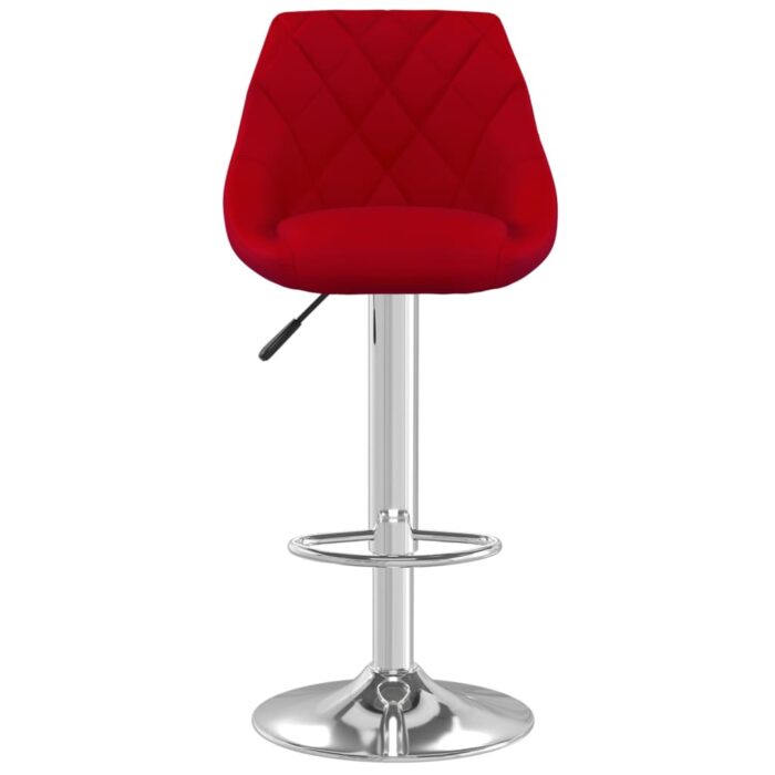 Tabourets de bar lot de 2 rouge bordeaux velours – Image 2