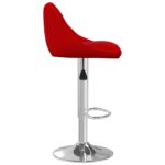 Tabourets de bar lot de 2 rouge bordeaux velours – Image 3