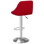 Tabourets de bar lot de 2 rouge bordeaux velours – Image 4