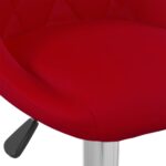 Tabourets de bar lot de 2 rouge bordeaux velours – Image 5