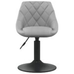 Chaises pivotantes à manger lot de 2 Gris clair Velours – Image 2