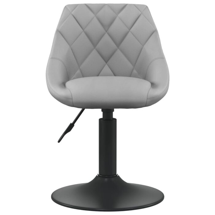Chaises pivotantes à manger lot de 2 Gris clair Velours – Image 2