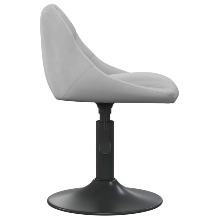 Chaises pivotantes à manger lot de 2 Gris clair Velours – Image 3