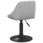 Chaises pivotantes à manger lot de 2 Gris clair Velours – Image 4