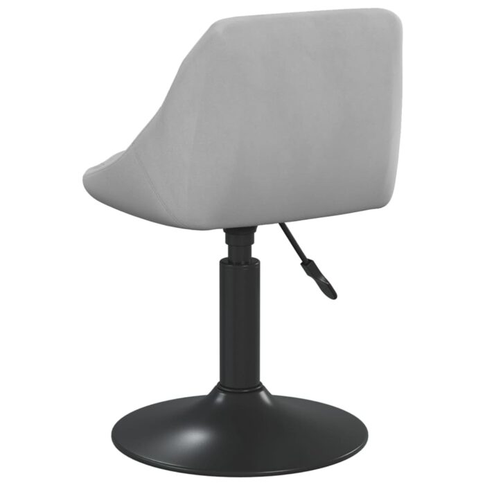 Chaises pivotantes à manger lot de 2 Gris clair Velours – Image 4