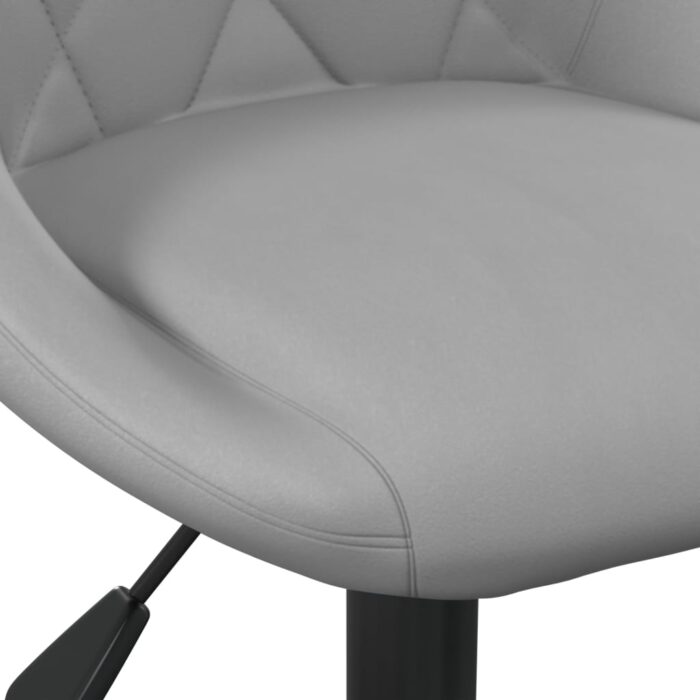 Chaises pivotantes à manger lot de 2 Gris clair Velours – Image 5
