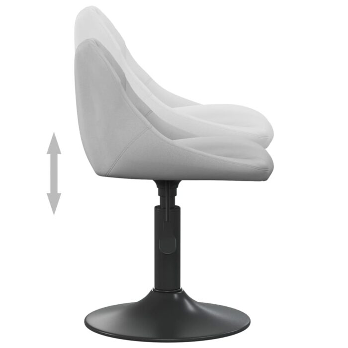 Chaises pivotantes à manger lot de 2 Gris clair Velours – Image 6