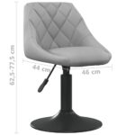 Chaises pivotantes à manger lot de 2 Gris clair Velours – Image 7