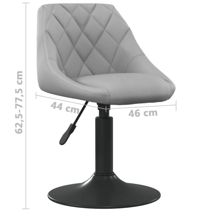 Chaises pivotantes à manger lot de 2 Gris clair Velours – Image 7