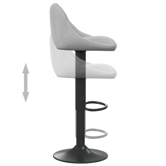 Tabouret de bar Gris clair Velours – Image 5