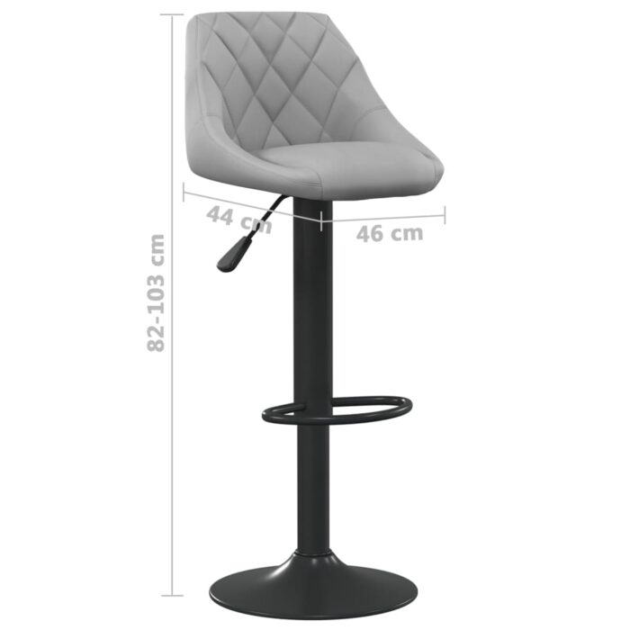 Tabouret de bar Gris clair Velours – Image 6