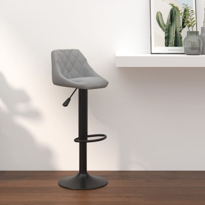 Tabouret de bar Gris clair Velours – Image 1