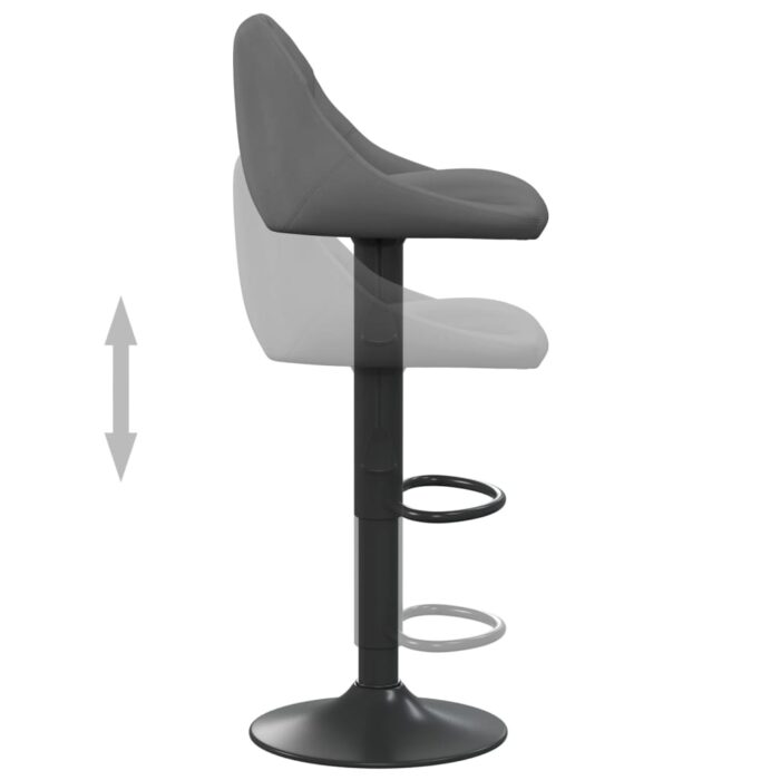 Tabouret de bar Gris foncé Velours – Image 5