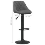 Tabouret de bar Gris foncé Velours – Image 6