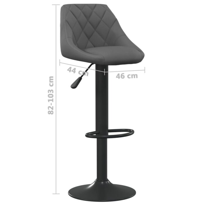 Tabouret de bar Gris foncé Velours – Image 6