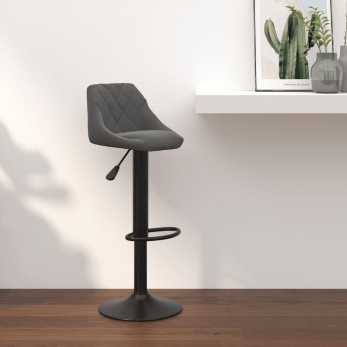 Tabouret de bar Gris foncé Velours – Image 1