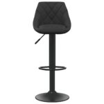 Tabourets de bar lot de 2 noir velours – Image 2