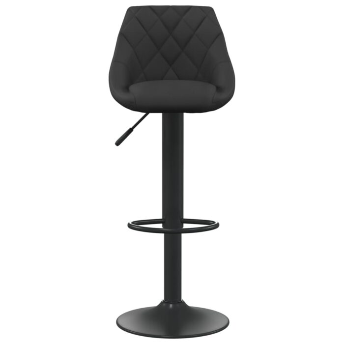 Tabourets de bar lot de 2 noir velours – Image 2