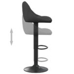 Tabourets de bar lot de 2 noir velours – Image 6