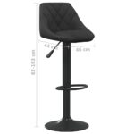 Tabourets de bar lot de 2 noir velours – Image 7
