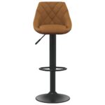Tabourets de bar lot de 2 marron velours – Image 2