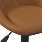 Tabourets de bar lot de 2 marron velours – Image 5