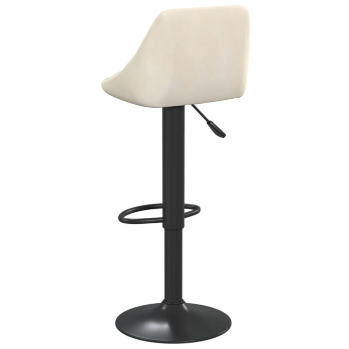 Tabourets de bar lot de 2 crème velours – Image 4
