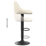 Tabourets de bar lot de 2 crème velours – Image 6