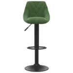 Tabourets de bar lot de 2 vert foncé velours – Image 2