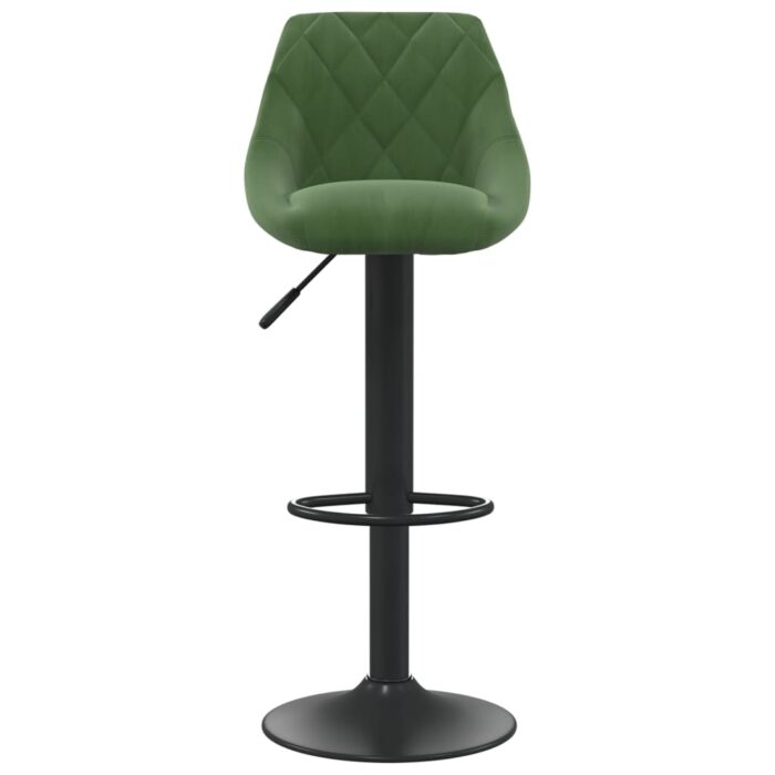 Tabourets de bar lot de 2 vert foncé velours – Image 2