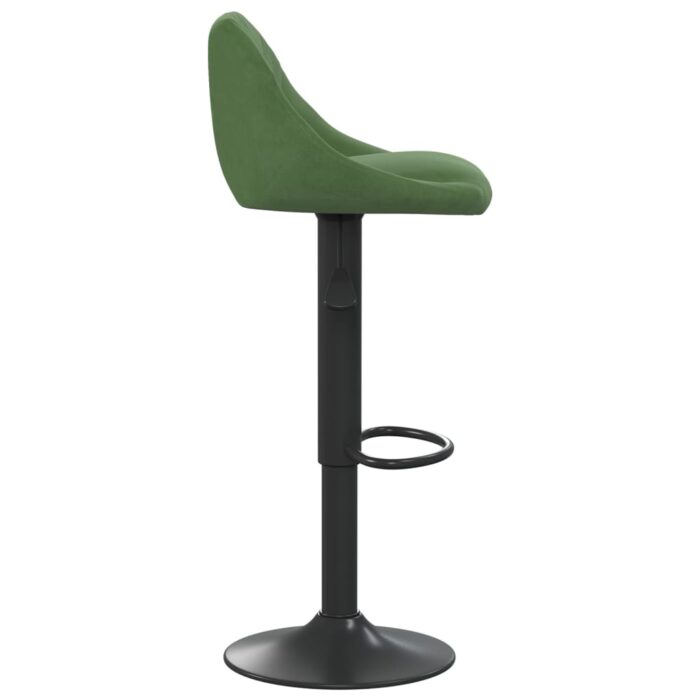 Tabourets de bar lot de 2 vert foncé velours – Image 3