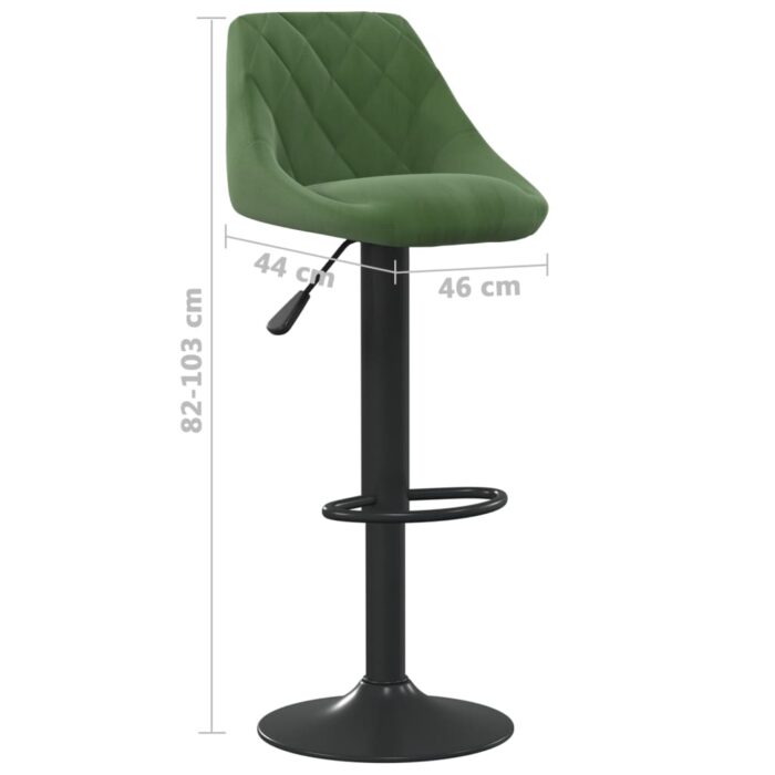 Tabourets de bar lot de 2 vert foncé velours – Image 7