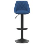 Tabourets de bar lot de 2 bleu velours – Image 2