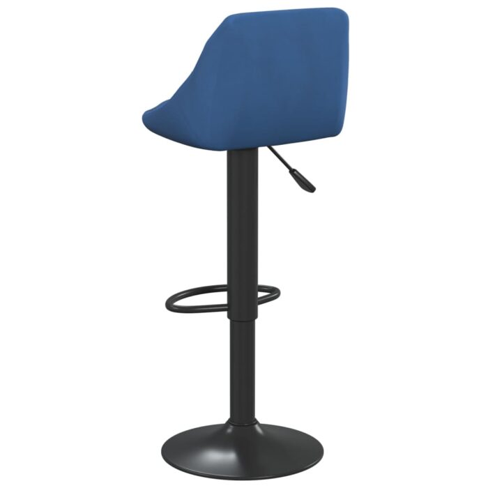 Tabourets de bar lot de 2 bleu velours – Image 4
