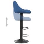 Tabourets de bar lot de 2 bleu velours – Image 6