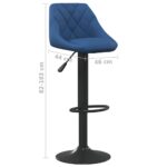 Tabourets de bar lot de 2 bleu velours – Image 7