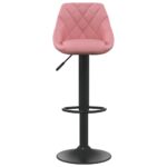 Tabourets de bar lot de 2 rose velours – Image 2