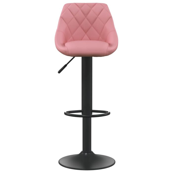 Tabourets de bar lot de 2 rose velours – Image 2