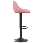 Tabourets de bar lot de 2 rose velours – Image 3