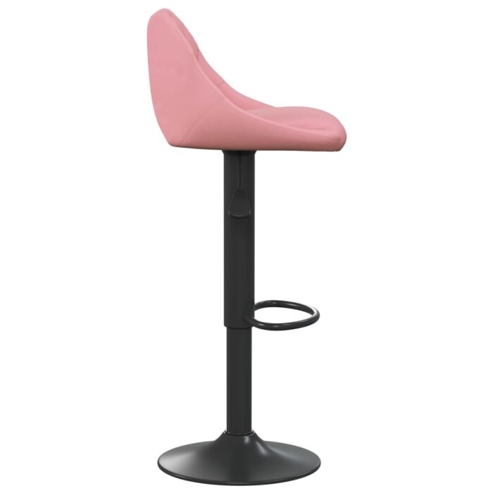 Tabourets de bar lot de 2 rose velours – Image 3