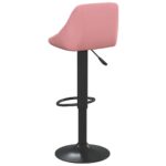 Tabourets de bar lot de 2 rose velours – Image 4