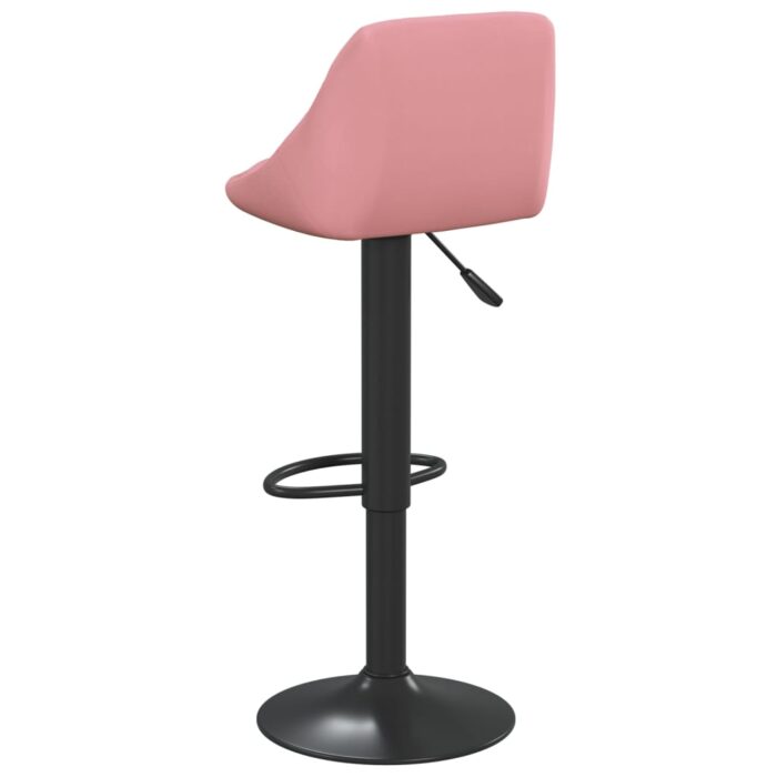 Tabourets de bar lot de 2 rose velours – Image 4
