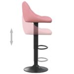 Tabourets de bar lot de 2 rose velours – Image 6