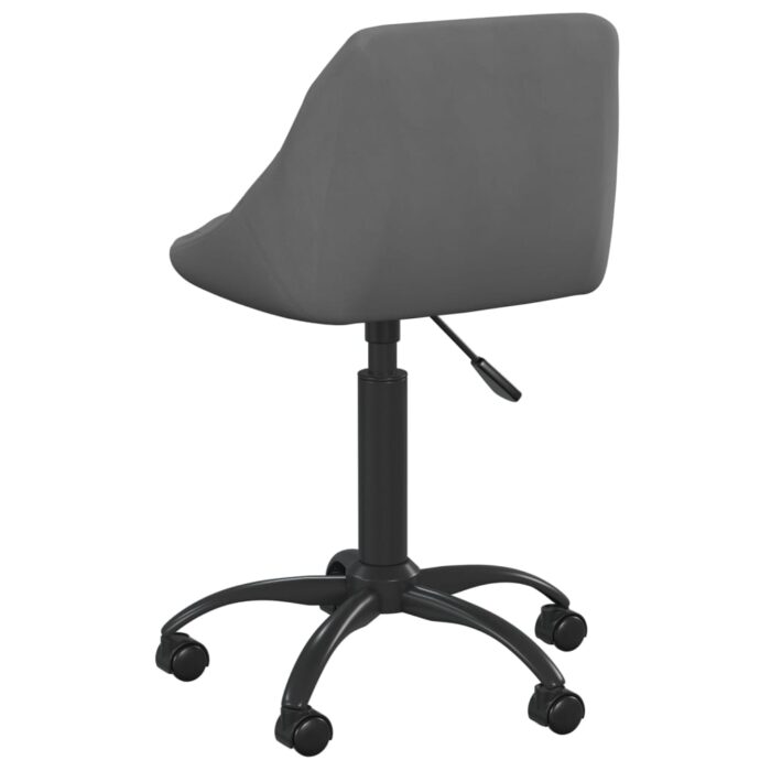 Chaise de salle à manger Gris foncé Velours – Image 3