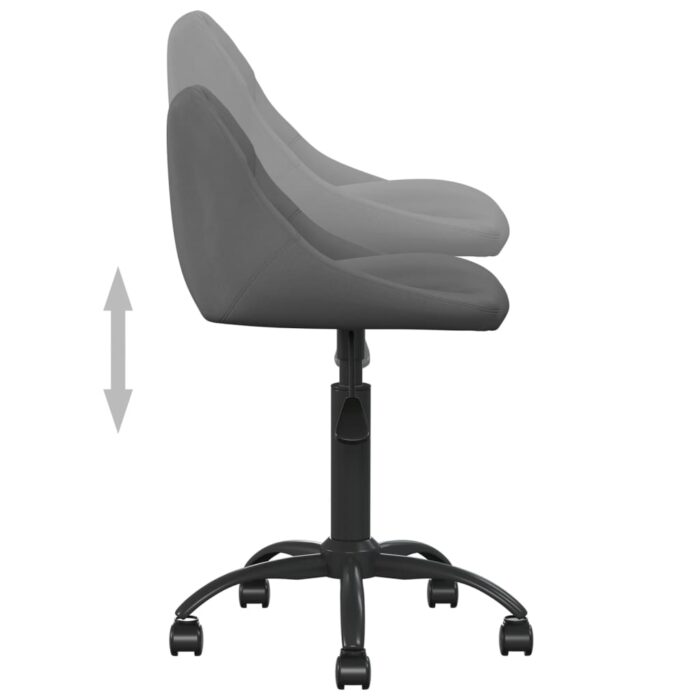 Chaise de salle à manger Gris foncé Velours – Image 5