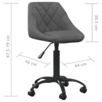 Chaise de salle à manger Gris foncé Velours – Image 6