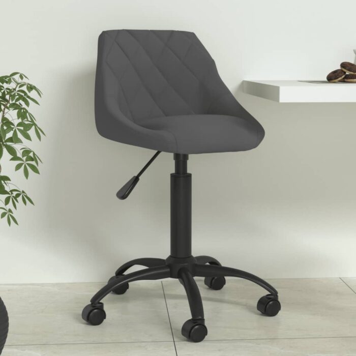 Chaise de salle à manger Gris foncé Velours – Image 1