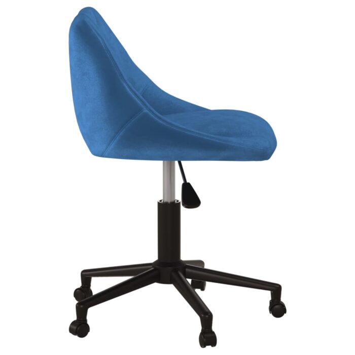 Chaise pivotante de bureau Bleu Velours – Image 2