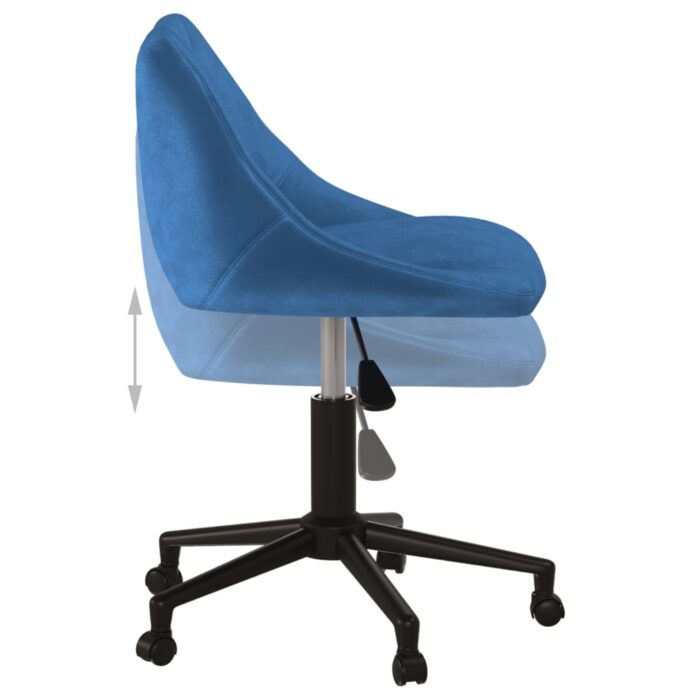 Chaise pivotante de bureau Bleu Velours – Image 5